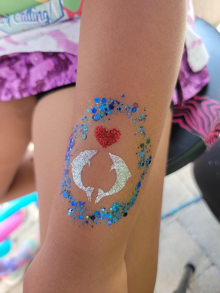 Dolphin glitter tattoos