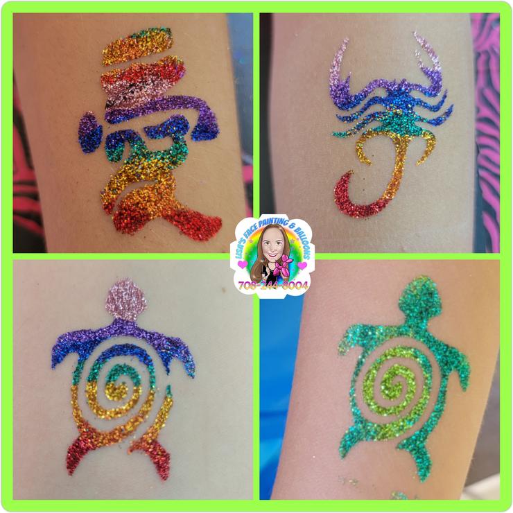 Glitter tattoos for boys and girls