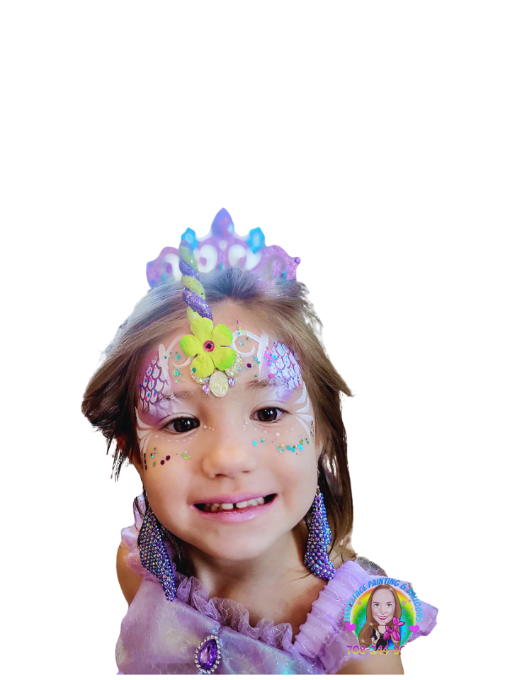 Unicorn butterfly face painting