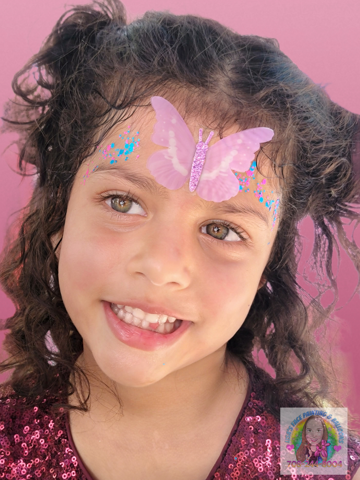 Gems and Glitter on face